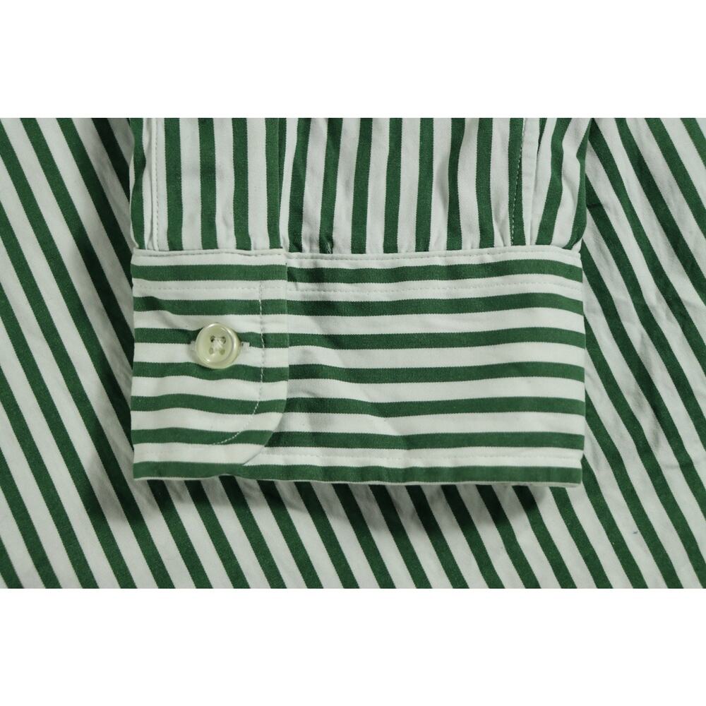 Ralph Lauren Mens XL Classic Fit Green White Striped Button Down Shirt Polo - Picture 4 of 6